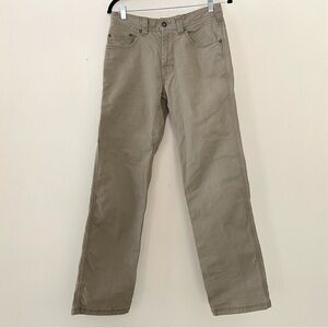 prAna Bronson Pants Tan Beige Mens 30x32 Utility Durable Workwear Organic Canvas